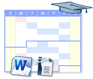 Word format School Calendar Visual