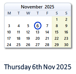November 5, 2025 calendar