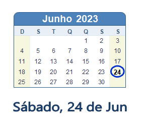 24 Junho 2023 calendario
